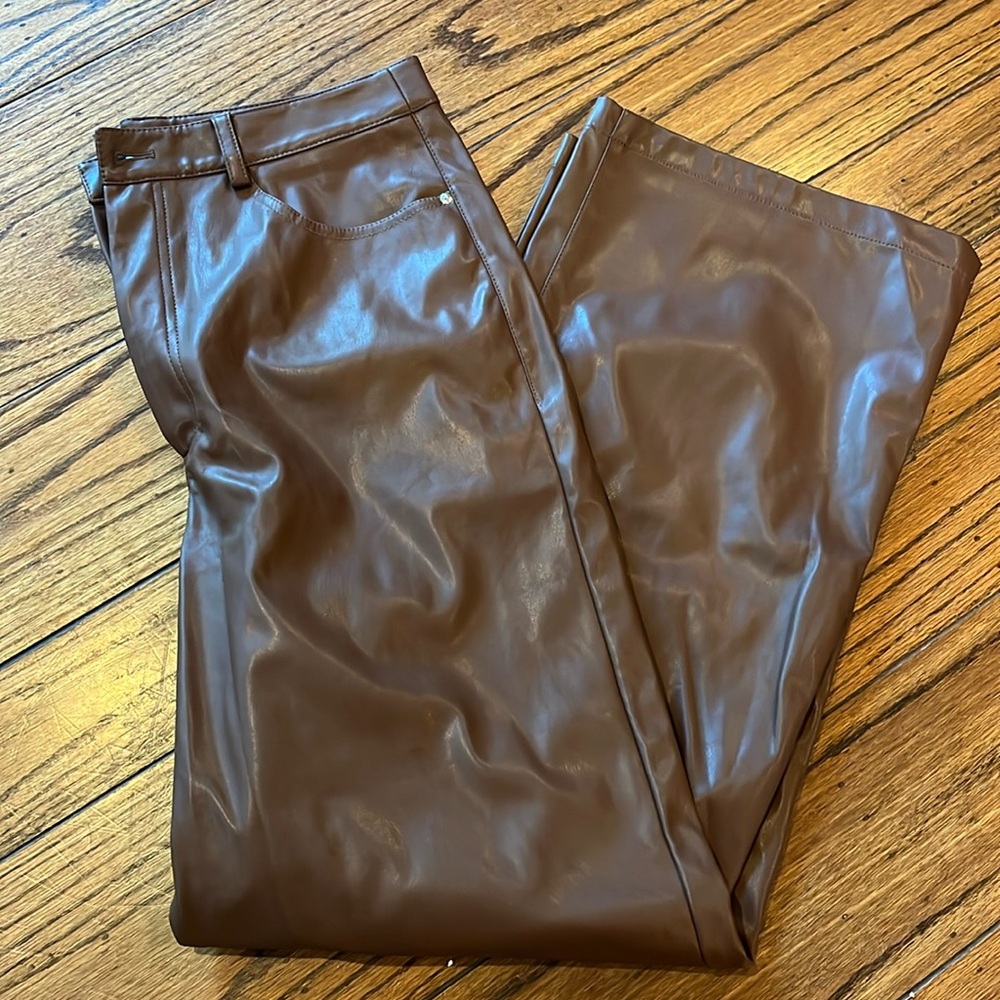 Weworewhat brown leather pants